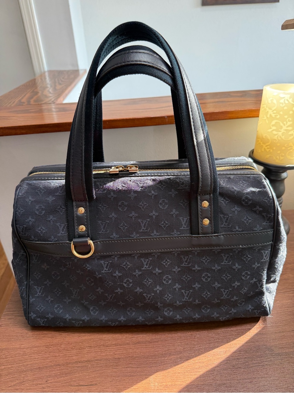 Louis Vuitton Navy Josephine Mini Lin Boston GM - Picture 4 of 14